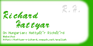 richard hattyar business card